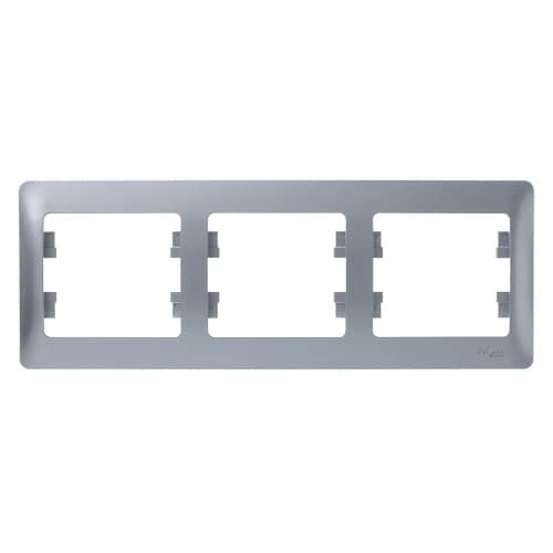 Купить Рамка Schneider Electric Глосса 3 поста горизонтальная алюминий по низкой цене