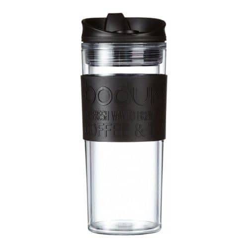Купить Кружка-френч-пресс Bodum Travel для кофе дорожная, с дополнительной крышкой (clip), черная, 0,45 л по низкой цене