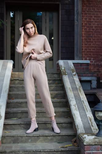 Купить Костюм Lara JS-1952 коричневый по низкой цене