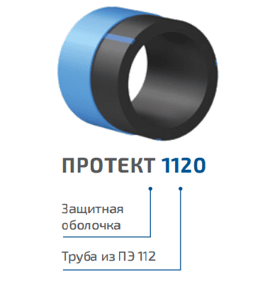 Купить Труба напорная ПЭ (из полиэтилена) ПОЛИПЛАСТИК ПРОТЕКТ 1120 с наружным защитным покрытием диаметр 63 мм, SDR 11, толщина стенки 5,8 мм по низкой цене