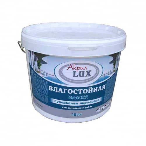 Купить Краска Акрил LUX акриловая влагостойкая, 14 кг по низкой цене