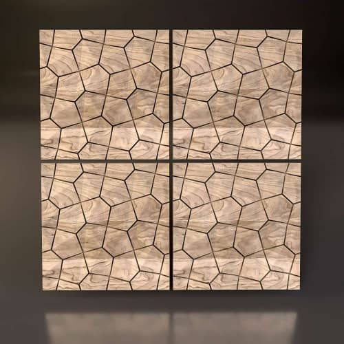 3D панель стеновая Relieffo Drought (Ясень) Д016Я 600х600х30 мм