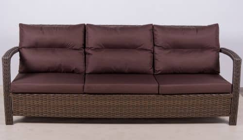 Купить Диван ТЕРРАСА Люкс ВЕНЕЦИЯ 3-местный, плетеный, жгут 30806/30832-1, с подушками по низкой цене