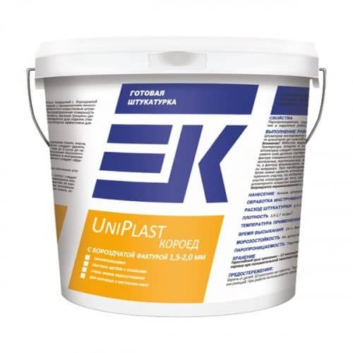 Купить Штукатурка ЕК UNIPlast декоративная готовая короед 1,5-2,0 мм 25 кг по низкой цене
