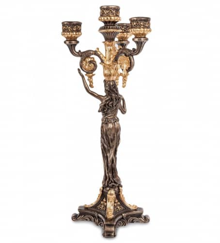 Купить Канделябр Veronese Девушка WS-689/2 в древнеримском стиле по низкой цене