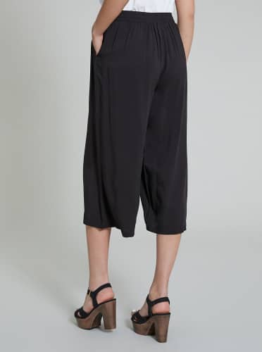 Купить Брюки-кюлоты Piazza Italia чёрные по низкой цене