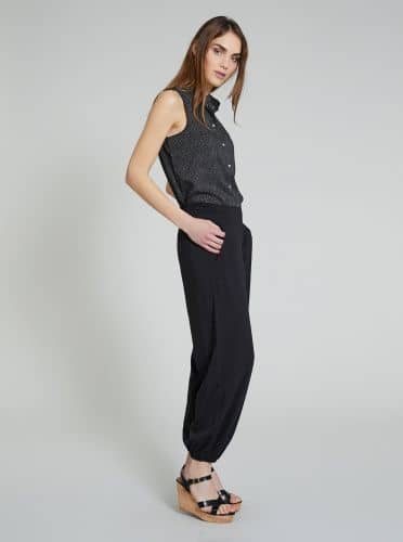 Купить Брюки Piazza Italia широкие, чёрные по низкой цене