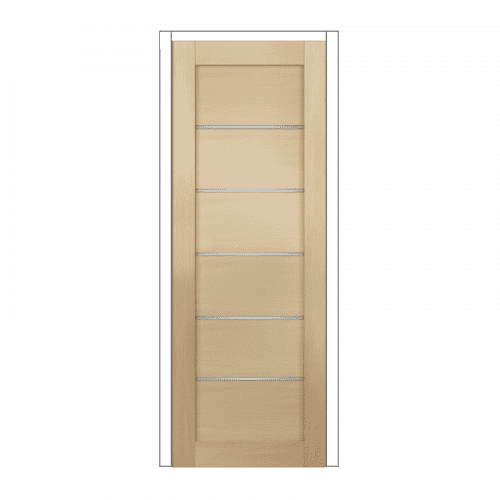 Купить Дверное полотно Olovi "Канзас", беленый дуб, экошпон, стекло, 600x40х2000 мм, б/ф по низкой цене