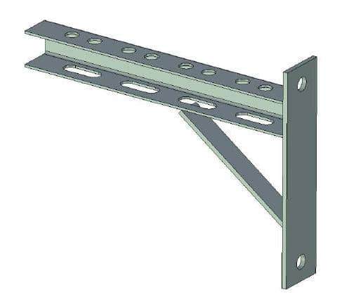 Купить Консольный кронштейн с опорой L=600 мм, RAL 7035, левый по низкой цене
