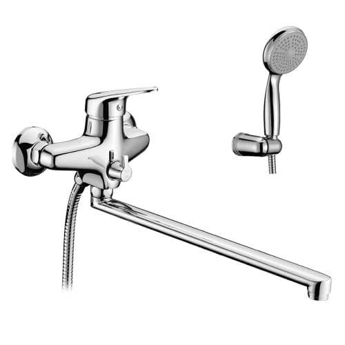 Купить Смеситель для ванны LEMARK Luna длинный излив с набором для душа по низкой цене