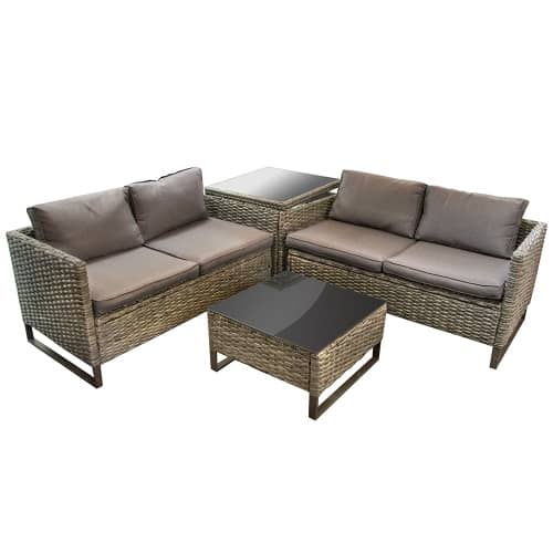 Купить Садовая мебель угловая 4 предмета с ящиком для хранения по низкой цене