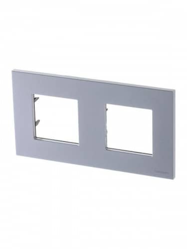 Купить Рамка 2-м 4мод. Zenit серебристый ABB 2CLA227200N1301 по низкой цене