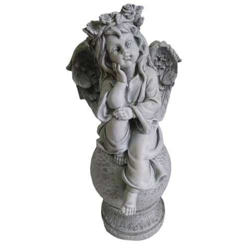 Купить Фигура садовая Ангел-девушка на шаре 33 см по низкой цене