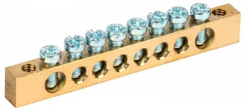 Купить Шина PEN "земля-ноль" 6х9мм 8/2 (8групп/крепеж по краям) IEK YNN11-08-100 по низкой цене