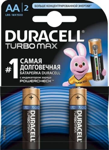 Купить Элемент питания Duracell LR6-2BL TURBO NEW по низкой цене