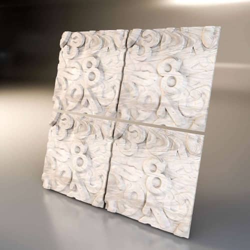 3D панель стеновая Relieffo Numeral (Бук) Д038Б 600х600х30 мм