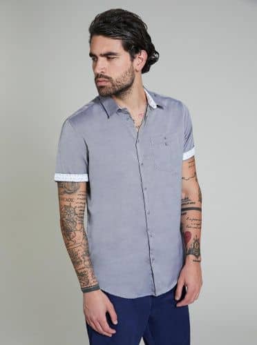 Купить Рубашка Piazza Italia con taschino серая по низкой цене