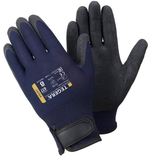 Купить Перчатки садовые нейлоновые с латексным обливом ладони TEGERA размер 7 по низкой цене