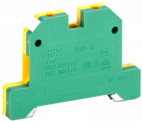 Купить Зажим наборный ЗНИ-4PEN 4кв.мм (JXB-земля) IEK YZN20-004-K52 по низкой цене