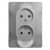 Купить Розетка двойная Schneider Electric Глосса без заземления алюминий по низкой цене