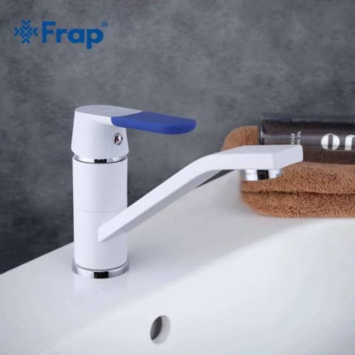 Купить Смеситель FRAP F4534 на кухню шаровый белый/хром + 6 разноцветных накладок по низкой цене