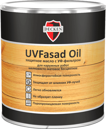 Купить Масло DECKEN UVFasad Oil бесцветное защитное с УФ-фильтром по низкой цене