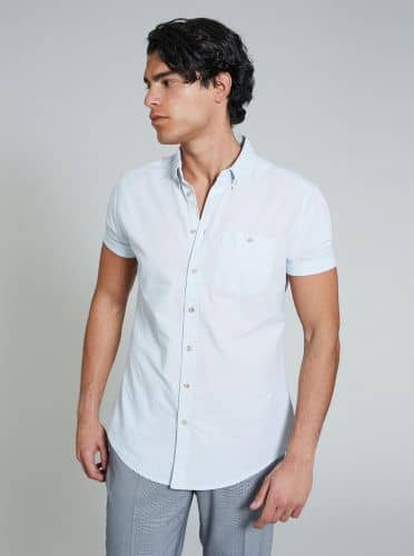 Купить Рубашка Piazza Italia con taschino a lato голубая по низкой цене