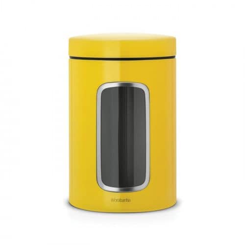 Купить Контейнер Brabantia стальной, для сыпучих продуктов, с окном, желтая маргаритка 1,4 л по низкой цене