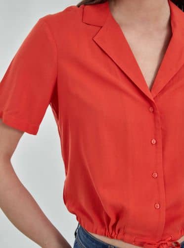 Купить Рубашка Piazza Italia с коротким рукавом, коралловая по низкой цене