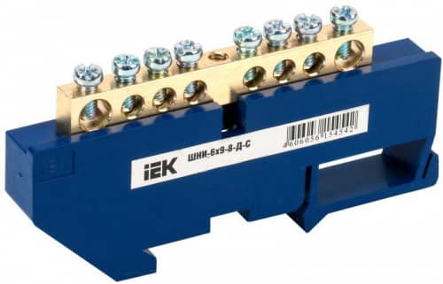 Купить Шина нулевая на DIN-изол. ШНИ 6х9-8-Д-С IEK YNN10-69-8D-K07 по низкой цене