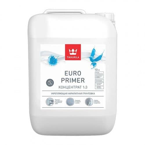 Купить Грунтовка TIKKURILA Euro Primer акриловая (концентрат 1:3) 10 л по низкой цене