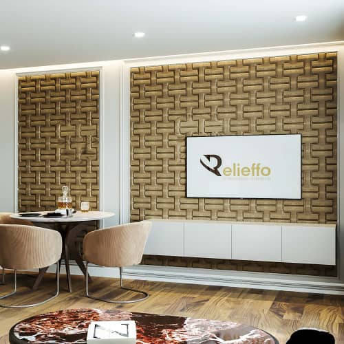 3D панель стеновая Relieffo Shtanga (Ясень) Д046Я 600х600х30 мм