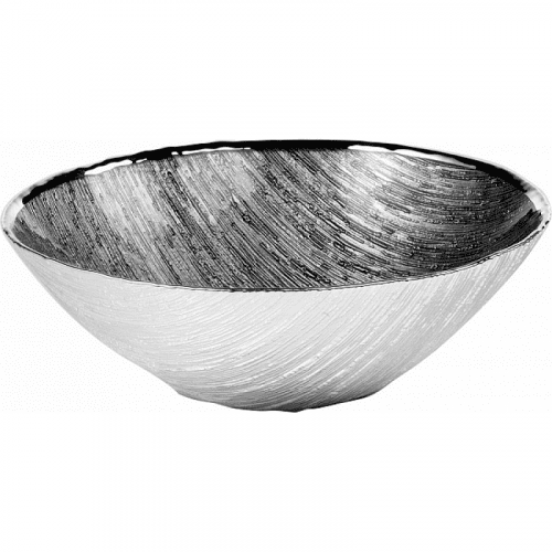 Купить Салатник Argenesi Granito Ice Grey, стекло, серебро 999, D 25 см по низкой цене