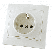 Купить Розетка TDM Electric ТАЙМЫР SQ1814-0012 в рамку с/у, 1 гнездо, с/з, 16 А, 230 В, IP20, керамика, белая по низкой цене