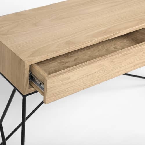 Купить Консоль Intelligent Design Prince line box black c ящиками cветлый дуб по низкой цене