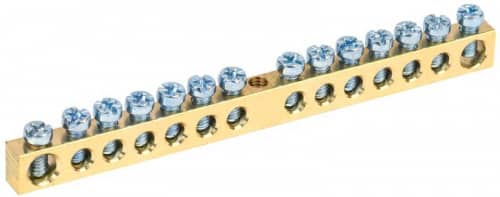 Купить Шина PEN "земля-ноль" 6х9мм 14/1 (14групп/крепеж по центру) IEK YNN10-14-100 по низкой цене