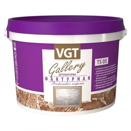 Купить Штукатурка VGT Gallery декоративная фактурная TS 05 белая 9 кг по низкой цене