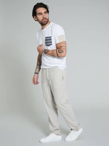 Купить Штаны Piazza Italia con lacci цвета слоновой кости по низкой цене