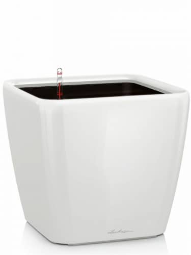 Купить Кашпо Lechuza Quadro without plug white high gloss 43x43x40 см по низкой цене