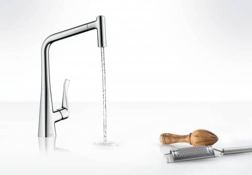Купить Смеситель Hansgrohe Metris рычажный c душем 14820800 по низкой цене