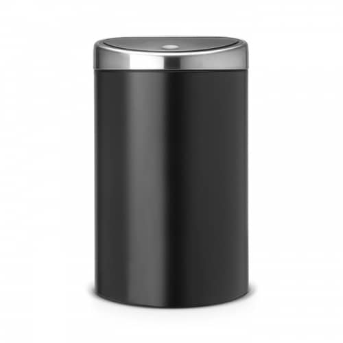 Купить Бак Brabantia Touch Bin New мусорный, черный матовый, со стальной крышкой, FPP, 40 л по низкой цене