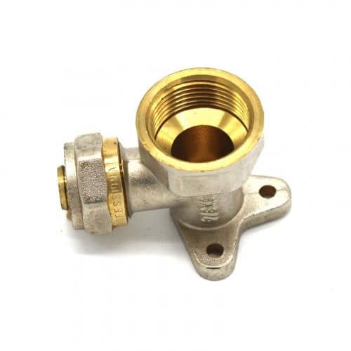 Купить Угольник для м/п, с креплением (водорозетка) 20х1/2" ВР по низкой цене