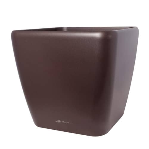 Купить Кашпо Lechuza Quadro LS Complete espresso metallic 21x21x20 см по низкой цене