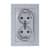 Купить Розетка двойная Schneider Electric Атлас Дизайн с заземлением с рамкой алюминий по низкой цене