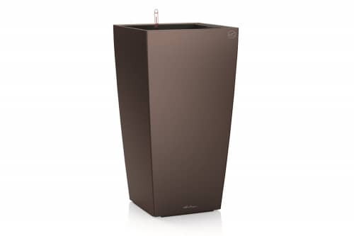 Купить Кашпо Lechuza Cubico Complete espresso metallic 22x22x41 см по низкой цене