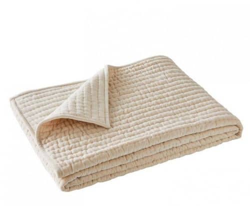 Купить Покрывало Blanc des Vosges Tibet ecru, велюр по низкой цене