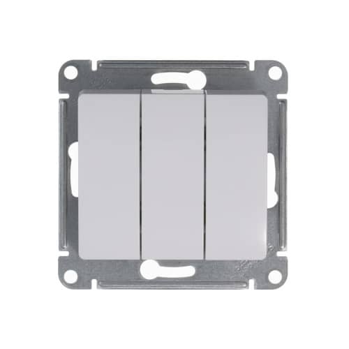 Купить Выключатель трехклавишный Schneider Глосса без рамки белый по низкой цене