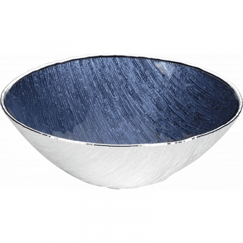 Купить Салатник Argenesi Granito Night Blue, стекло, серебро 999, D 25 см по низкой цене