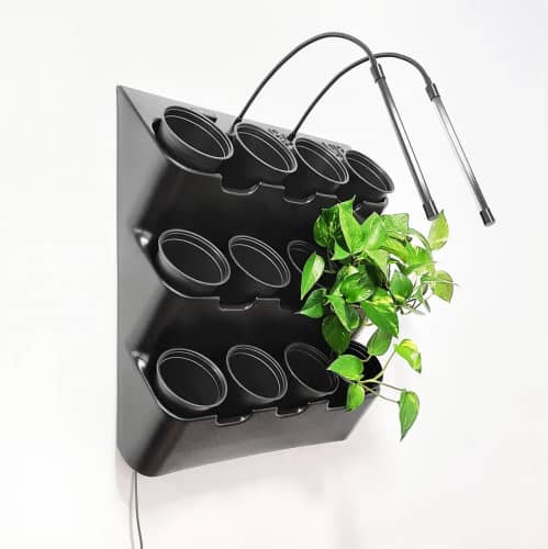 Купить Вертикальный сад BOXSAND 12 с подсветкой чёрный 60х65 см по низкой цене