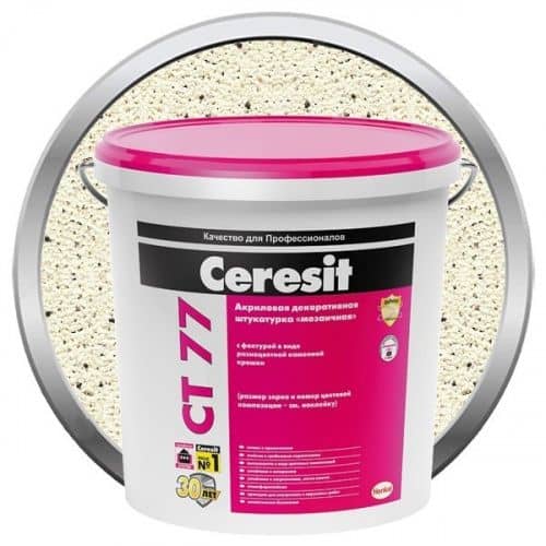 Купить Штукатурка Ceresit CT 77 Мозаичная Granada 1 акриловая декоративная 25 кг по низкой цене